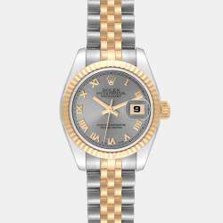 Rolex Datejust Steel Yellow Gold Slate Dial Ladies Watch 26 mm