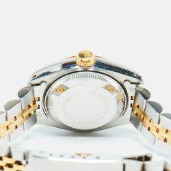 Pre Owned Rolex Champagne 18k Yellow Gold Stainless Steel Datejust 69173 Women's Wristwatch 26 mm