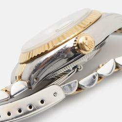 Pre Owned Rolex Champagne 18k Yellow Gold Stainless Steel Datejust 69173 Women's Wristwatch 26 mm