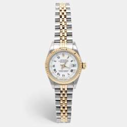 Rolex White 18K Yellow Gold And Stainless Steel Datejust 69173 Women's Wristwatch 26 mm