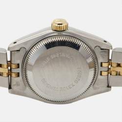 Pre Owned Rolex White 18K Yellow Gold And Stainless Steel Datejust 69173 Women's Wristwatch 26 mm