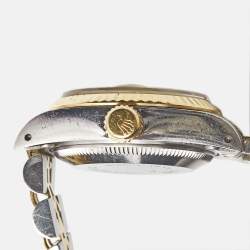 Pre Owned Rolex Champagne Diamonds 18K Yellow Gold Stainless Steel Datejust 69173 Women's Wristwatch 26 mm