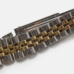 Pre Owned Rolex Champagne Diamonds 18K Yellow Gold Stainless Steel Datejust 69173 Women's Wristwatch 26 mm