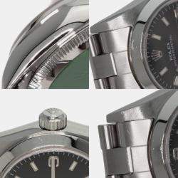 Rolex Black Stainless Steel Oyster Perpetual Automatic Women's Wristwatch 24 mm