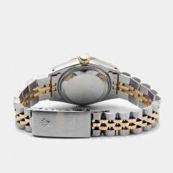 Pre Owned Rolex Champagne 18k Yellow Gold Stainless Steel Datejust 69173 Women's Wristwatch 26 mm