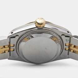 Pre Owned Rolex Champagne 18k Yellow Gold Stainless Steel Datejust 69173 Women's Wristwatch 26 mm