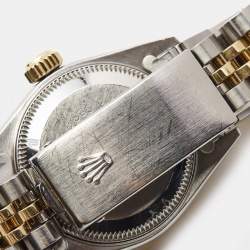 Pre Owned Rolex Champagne 18k Yellow Gold Stainless Steel Datejust 69173 Women's Wristwatch 26 mm