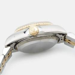 Pre Owned Rolex Champagne 18K Yellow Gold Stainless Steel Datejust 69173 Women's Wristwatch 26 mm