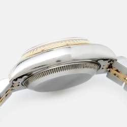 Pre Owned Rolex Champagne 18K Yellow Gold Stainless Steel Datejust 69173 Women's Wristwatch 26 mm