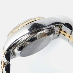 Pre Owned Rolex Champagne 18K Yellow Gold Stainless Steel Datejust 69173 Women's Wristwatch 26 mm