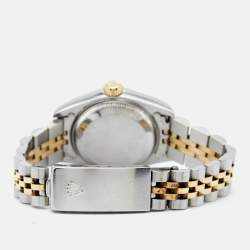 Pre Owned Rolex Champagne 18K Yellow Gold Stainless Steel Datejust 69173 Women's Wristwatch 26 mm