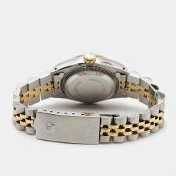 مملوكة مسبقًا Rolex Champagne 18k Yellow Gold Stainless Steel Datejust 69173 Women's Wristwatch 26 mm