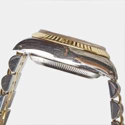 مملوكة مسبقًا Rolex Champagne 18k Yellow Gold Stainless Steel Datejust 69173 Women's Wristwatch 26 mm