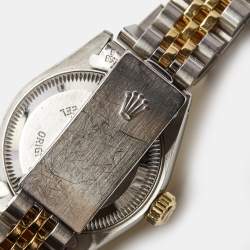 مملوكة مسبقًا Rolex Champagne 18k Yellow Gold Stainless Steel Datejust 69173 Women's Wristwatch 26 mm