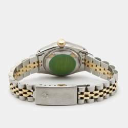 Pre Owned Rolex Champagne 18k Yellow Gold Stainless Steel Datejust 69173 Women's Wristwatch 26 mm