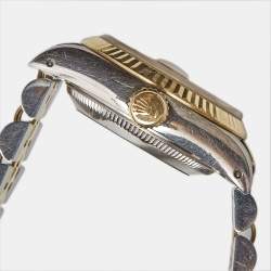 Pre Owned Rolex Champagne 18k Yellow Gold Stainless Steel Datejust 69173 Women's Wristwatch 26 mm