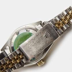 Pre Owned Rolex Champagne 18k Yellow Gold Stainless Steel Datejust 69173 Women's Wristwatch 26 mm