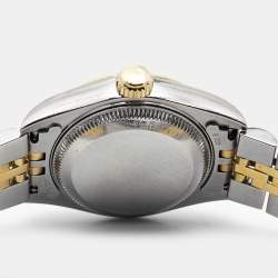 Pre Owned Rolex Champagne Diamond 18k Yellow Gold Stainless Steel Datejust 69173 Women's Wristwatch 26 mm