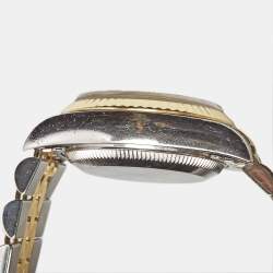 Pre Owned Rolex Champagne Diamond 18k Yellow Gold Stainless Steel Datejust 69173 Women's Wristwatch 26 mm