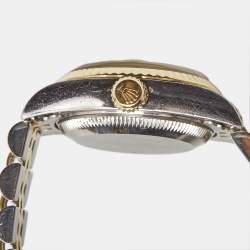 Pre Owned Rolex Champagne Diamond 18k Yellow Gold Stainless Steel Datejust 79173 Women's Wristwatch 26 mm