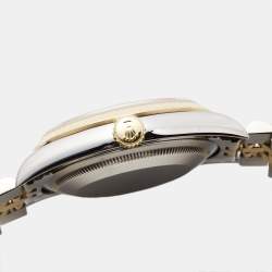 Pre Owned Rolex Champagne Diamond 18K Yellow Gold Stainless Steel Datejust 16233 Unisex Wristwatch 36 mm