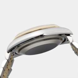 Pre Owned Rolex Champagne Diamond 18K Yellow Gold Stainless Steel Datejust 16233 Unisex Wristwatch 36 mm