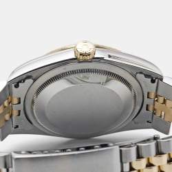 Pre Owned Rolex Champagne Diamond 18K Yellow Gold Stainless Steel Datejust 16233 Unisex Wristwatch 36 mm