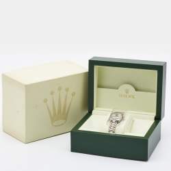 Pre Owned Rolex Silver Diamonds 18K White Gold President Datejust 179179 Women's Wristwatch 26 mm