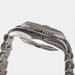 Pre Owned Rolex Silver Diamonds 18K White Gold President Datejust 179179 Women's Wristwatch 26 mm