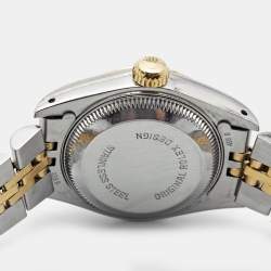 Pre Owned Rolex Champagne 18k Yellow Gold Stainless Steel Datejust 69173 Women's Wristwatch 26 mm