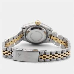 Pre Owned Rolex Champagne 18k Yellow Gold Stainless Steel Datejust 69173 Women's Wristwatch 26 mm