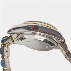 Pre Owned Rolex Champagne 18k Yellow Gold Stainless Steel Datejust 69173 Women's Wristwatch 26 mm