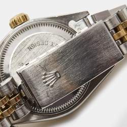 Pre Owned Rolex Champagne 18k Yellow Gold Stainless Steel Datejust 69173 Women's Wristwatch 26 mm