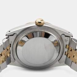 Pre Owned Rolex Champagne 18k Yellow Gold Stainless Steel Datejust 16233 Men's Wristwatch 36 mm