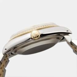 Pre Owned Rolex Champagne 18k Yellow Gold Stainless Steel Datejust 16233 Men's Wristwatch 36 mm