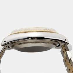 Pre Owned Rolex Champagne 18k Yellow Gold Stainless Steel Datejust 16233 Men's Wristwatch 36 mm