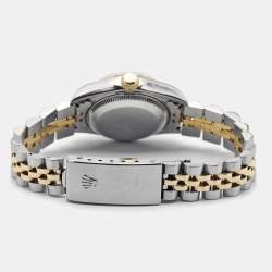 Pre Owned Rolex Black 18K Yellow Gold Stainless Steel Diamond Datejust 79173 Women's Wristwatch 26 mm