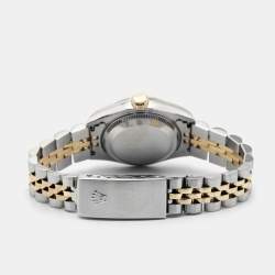 Pre Owned Rolex Champagne 18k Yellow Gold Stainless Steel Datejust 69173 Women's Wristwatch 26 mm