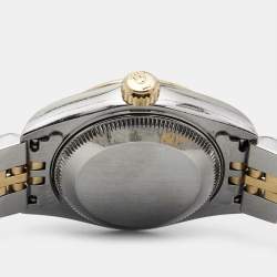 Pre Owned Rolex Champagne 18k Yellow Gold Stainless Steel Datejust 69173 Women's Wristwatch 26 mm