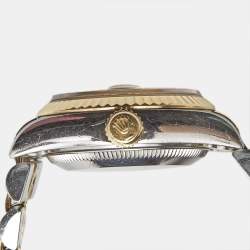Pre Owned Rolex Champagne 18k Yellow Gold Stainless Steel Datejust 69173 Women's Wristwatch 26 mm