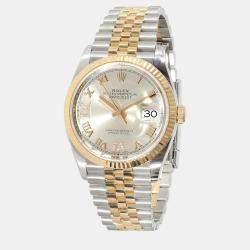 Rolex Silver 18k Yellow Gold Stainless Steel Datejust Automatic Women's Wristwatch 36 mm