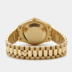 Pre Owned Rolex Olive Green Diamond 18K Yellow Gold President Datejust 278288BRBR Women's Wristwatch 31 mm