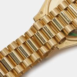 Pre Owned Rolex Olive Green Diamond 18K Yellow Gold President Datejust 278288BRBR Women's Wristwatch 31 mm