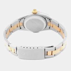 Rolex Oyster Perpetual Steel Yellow Gold Slate Dial Ladies Watch 67183 24 mm