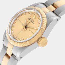 Rolex Oyster Perpetual Steel Yellow Gold Quadrant Dial Ladies Watch 24.0 mm