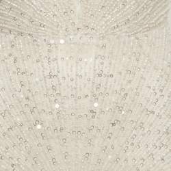 Pre Owned Romanova Atelier White Tulle Embellished Deborah Feathers Mermaid Dress M