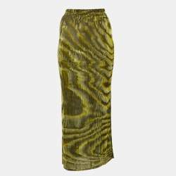 Ronny Kobo Green/Black Devore Midi Jay Skirt S