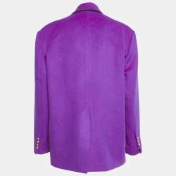 Pre Owned Ronny Kobo Pink Wool Double Breasted Keira Jacket M