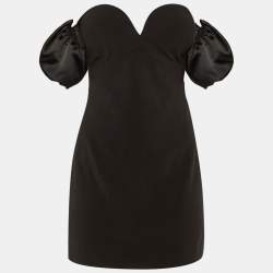 Pre Owned Ronny Kobo Black Crepe Andrea Off-The-Shoulder Mini Dress M