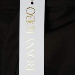 Pre Owned Ronny Kobo Black Crepe Andrea Off-The-Shoulder Mini Dress M
